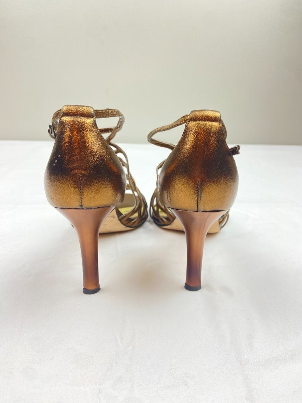 Jessica Bennett Strappy High Heels Size 8 Copper - Picture 2 of 8